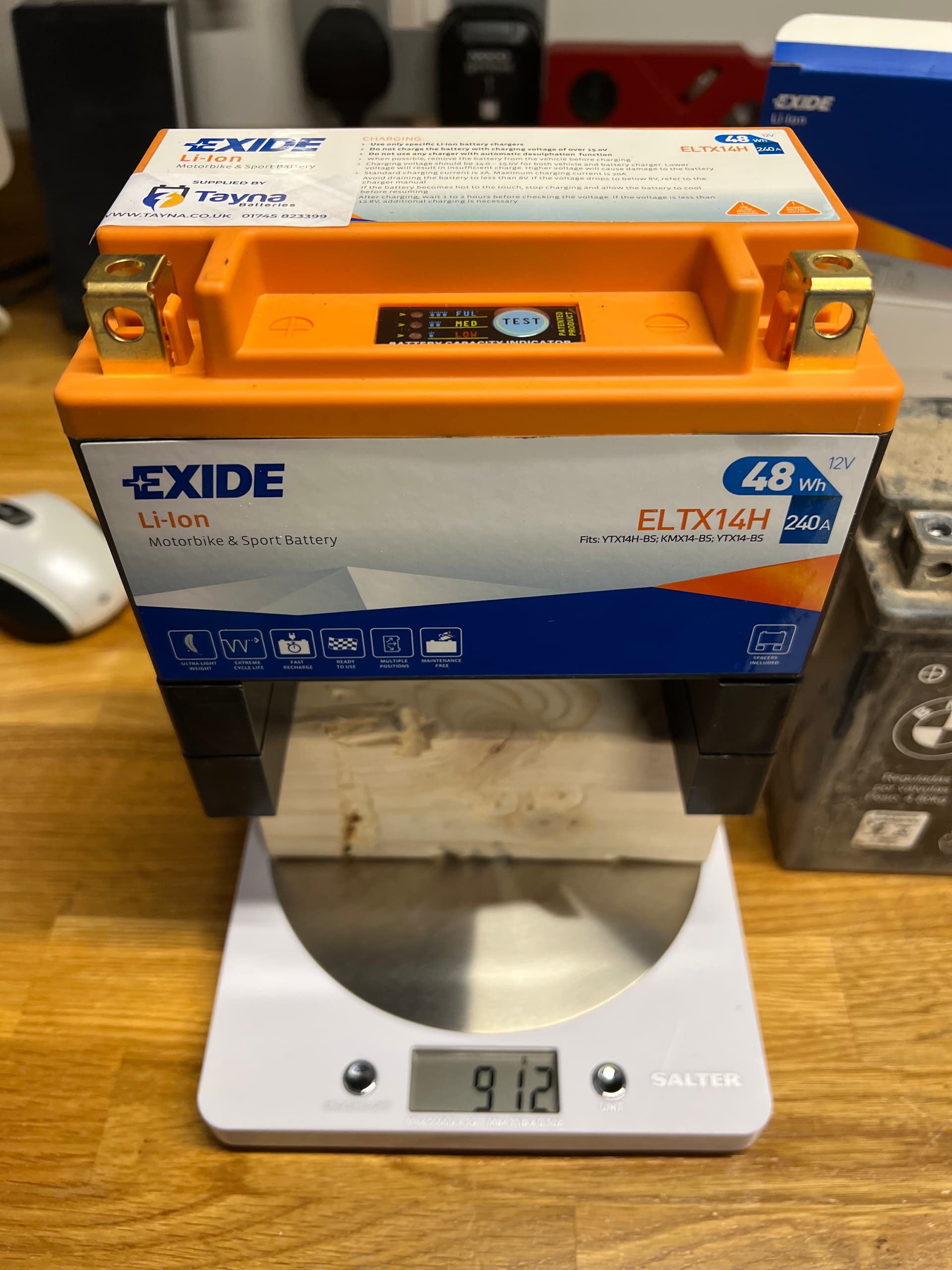 ELTX14H Exide Li-Ion Lithium Motorbike Battery - Replaces YTX14-BS